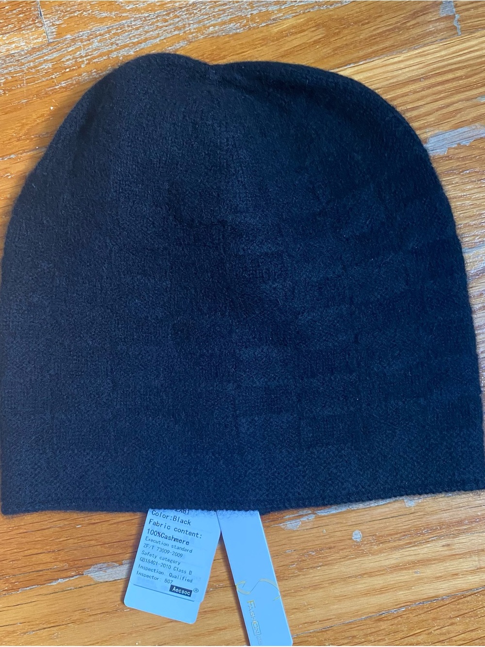 NWT 100% Black Cashmere Beanie Hat - Men